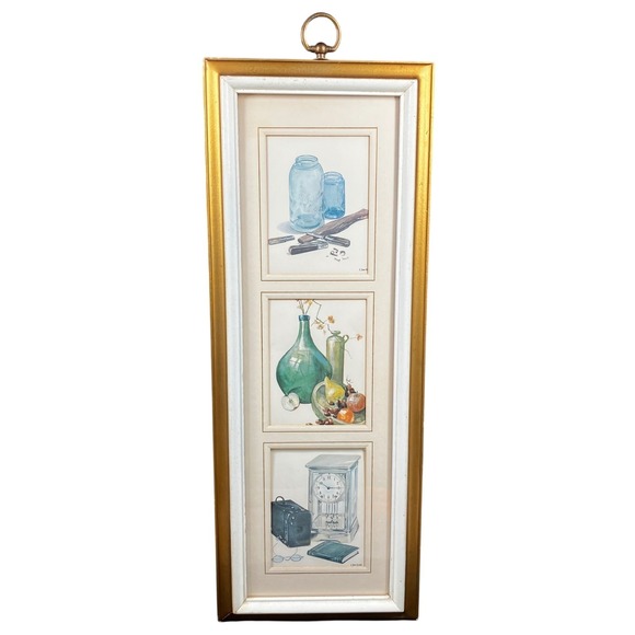 C. Don Ensor Other - Vintage Cape Shore Framed Note Cards Triptych - Henk Bos & Don Ensor Still Life